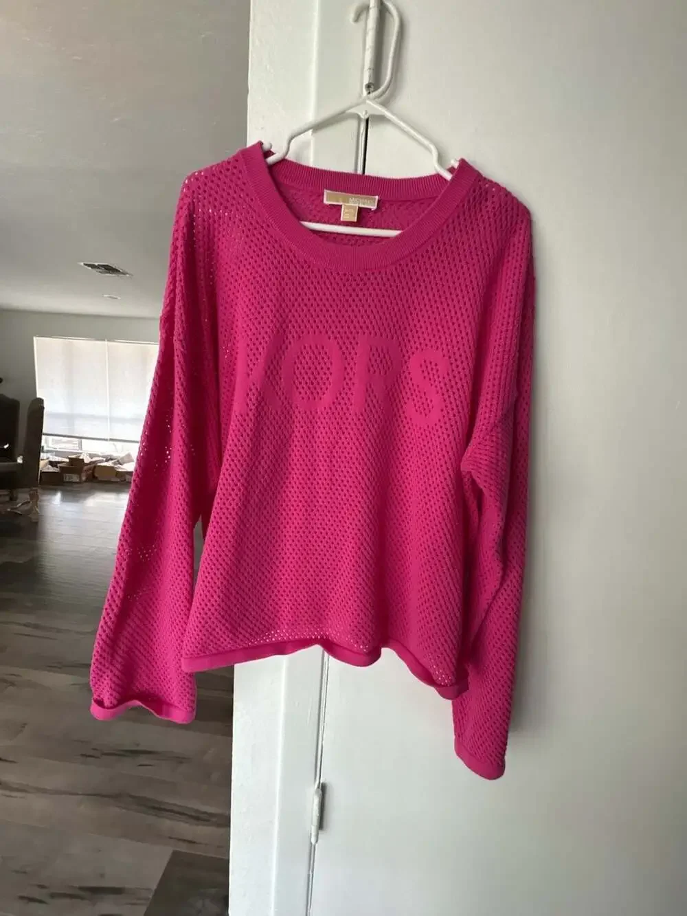 Michael Kors Pink Mesh Sweater with Logo